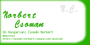 norbert csoman business card